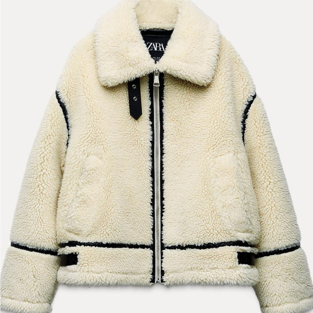 Brand new Zara fleece biker jacket ZW collection